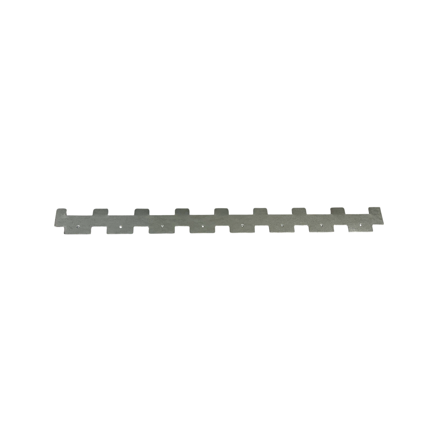 A metal eight-frame spacer rest on a white background