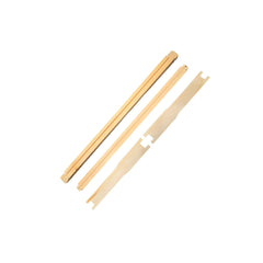 The wooden components of a deep frame used in beekeeping on a white background
