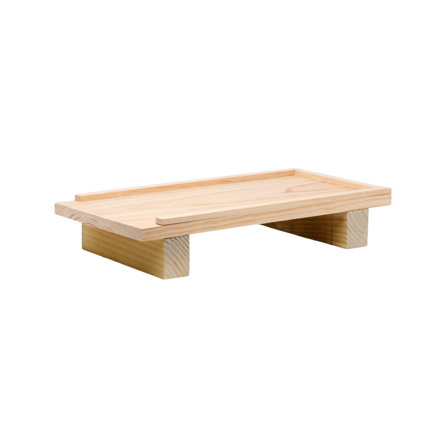 A wooden bottom board for a nucleus colony in beekeeping on a white background