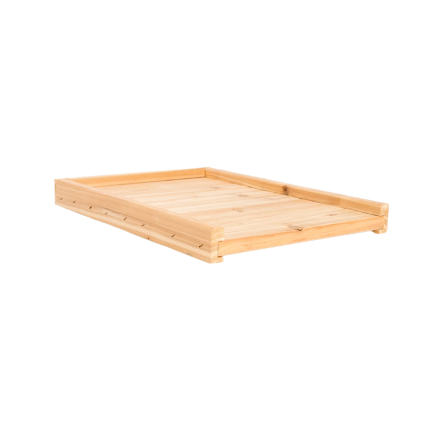 wooden bottom board on white background