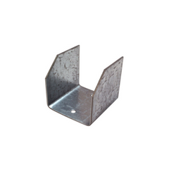 A metal hive pallet clip in the "U" shape on a white background. 
