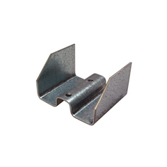 A metal hive pallet clip in the "W" shape on a white background. 