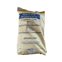 A 25-kilogram bag of oxalic acid dihydrate with Norchem branding on a white background