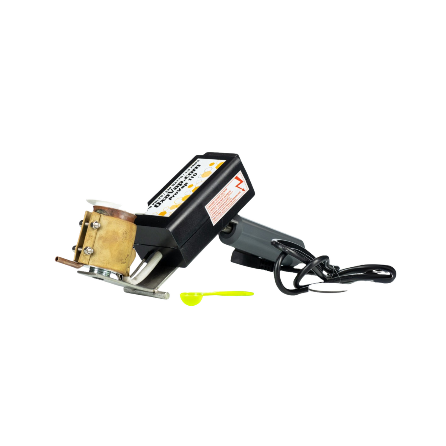 A side view of a ProVap 110 used for varroa mite control on a white background