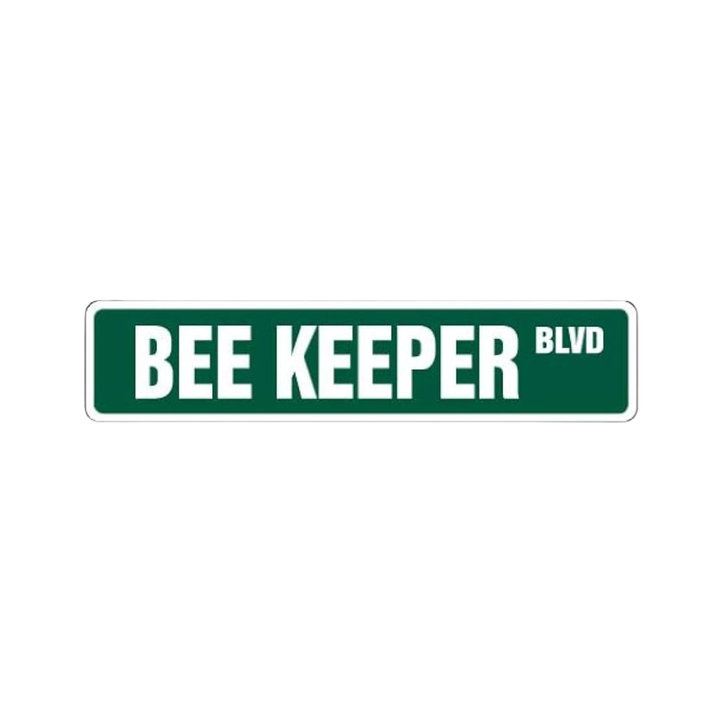 Street sign with 'BEE KEEPER BLVD' text on a green background