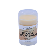 A single stick of foot and body balm in Coconut Vanilla scent shown on a plain white background.