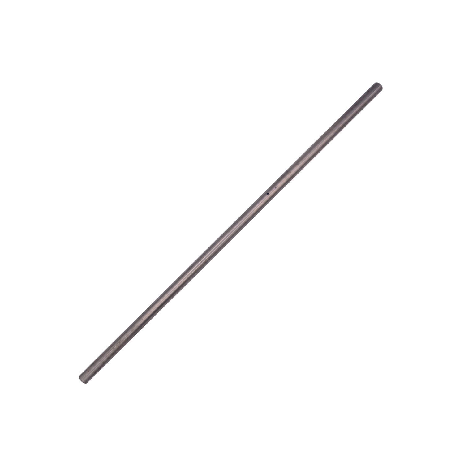 Long, thin metal rod on a white background