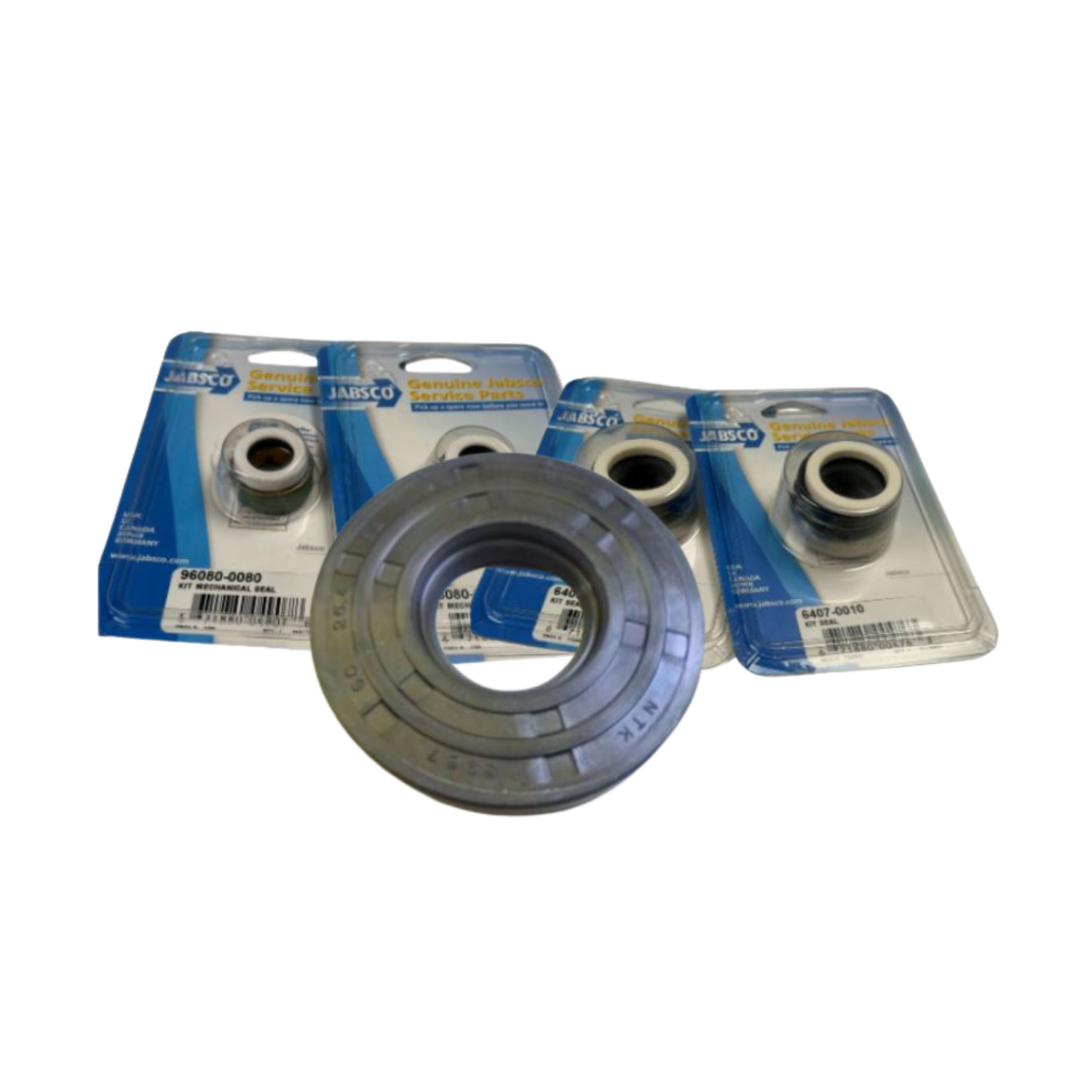 Three packages of bearings with a JARCO label on a white background