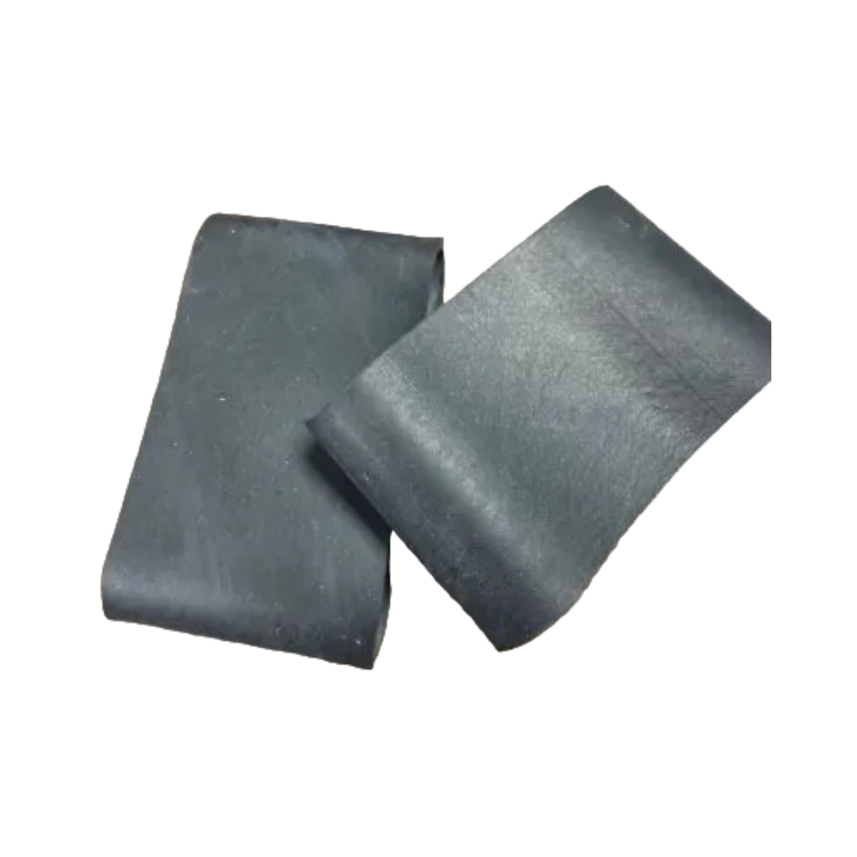 Two gray knife adjustment bands on a white background