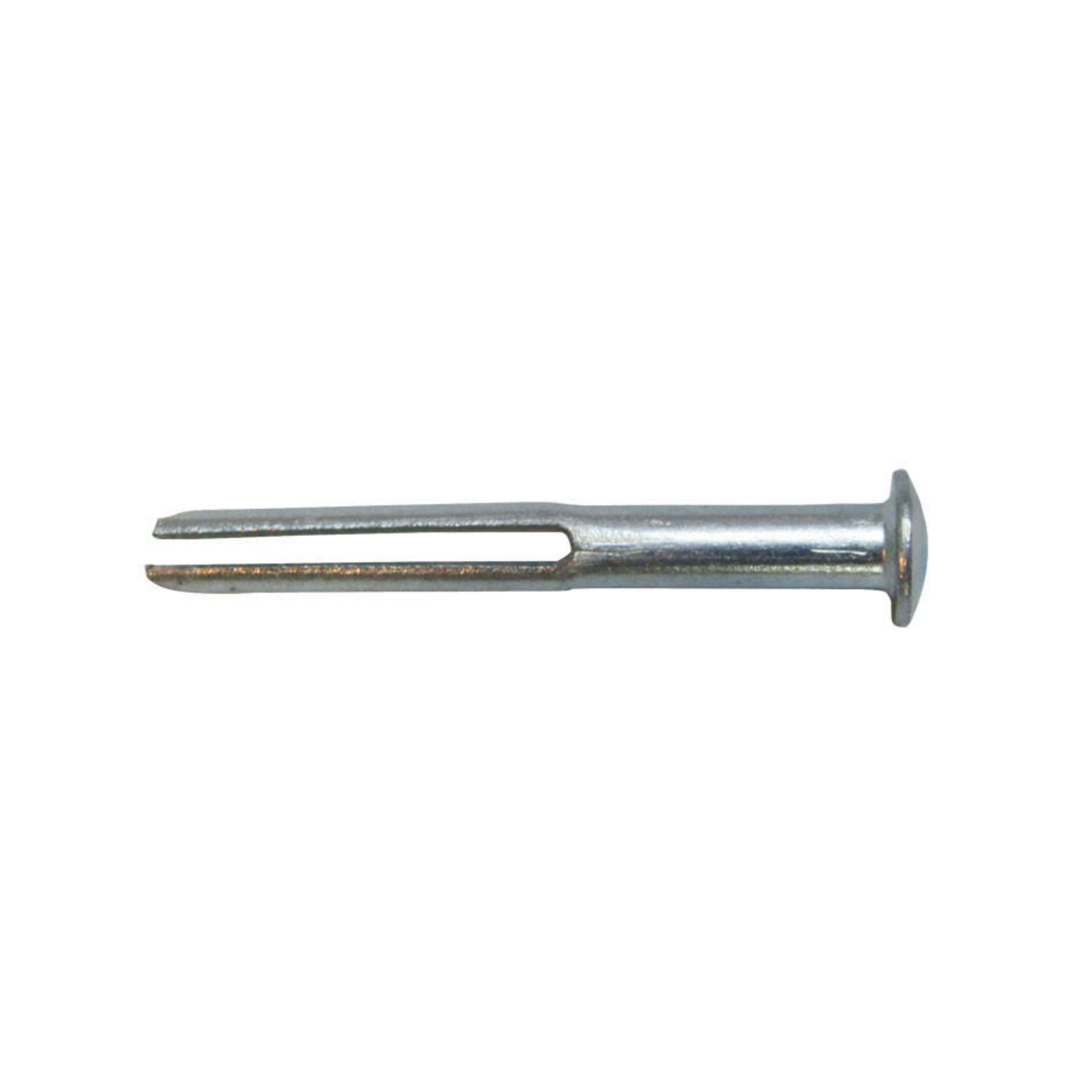 A metal support pin on a white background