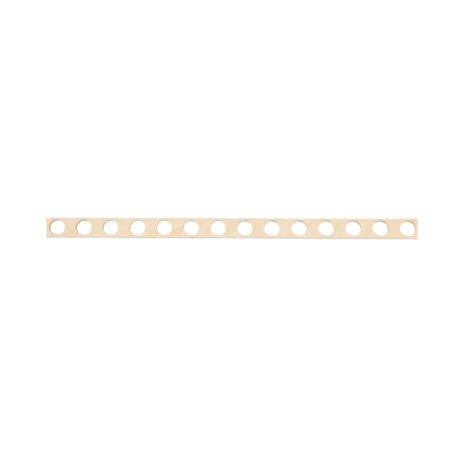 A piece of wood with multiple holes on a white background
