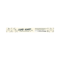 A long, narrow cream-colored product label with black text reading 'COMB HONEY' and smaller text 'V-100 or Vintage' on a plain white background.