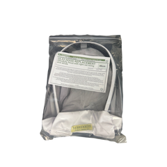 A Sherriff white replacement hood for a beekeeping suit in clear, plastic packaging on a white background
