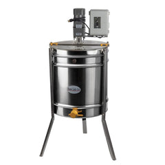 Stainless steel frame extractor with motor on a white background