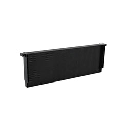 Black plastic foundation on a white background