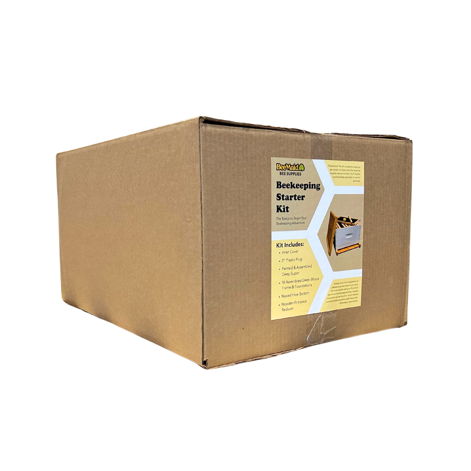 A cardboard box with a label that reads 