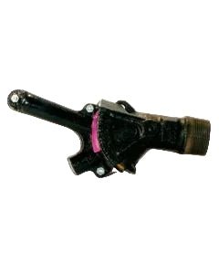 Black metal pump on a white background