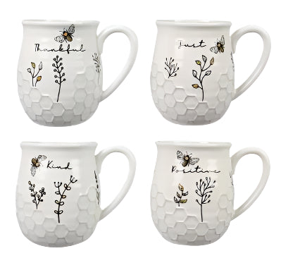 Honeycomb Ceramic Bee Mug