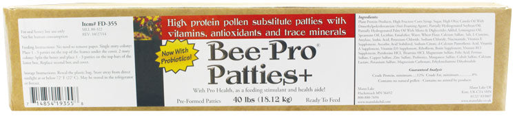 Bee Pro Plus Patties (40 lb. case)